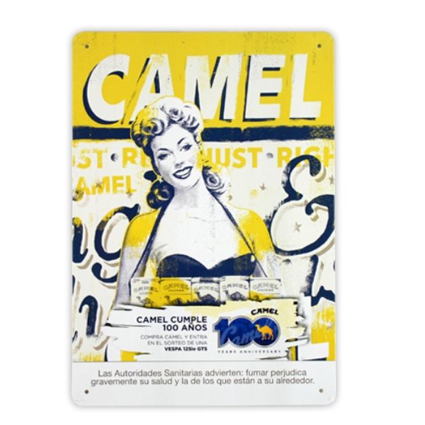cartel metalico diseño personalizado con publicidad